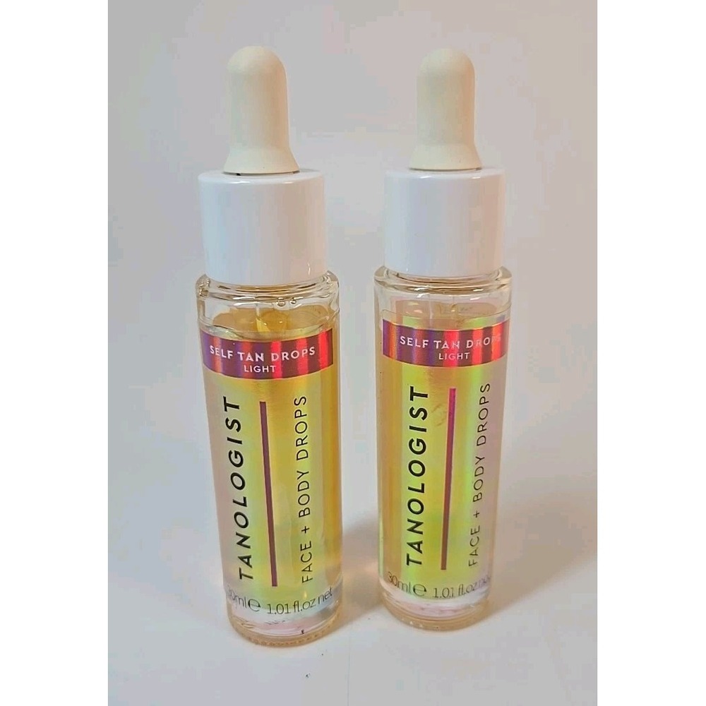 Tanologist Face & Body Drops Self Tan Drops 1.01‎ fl oz Each LIGHT - Lot of 2